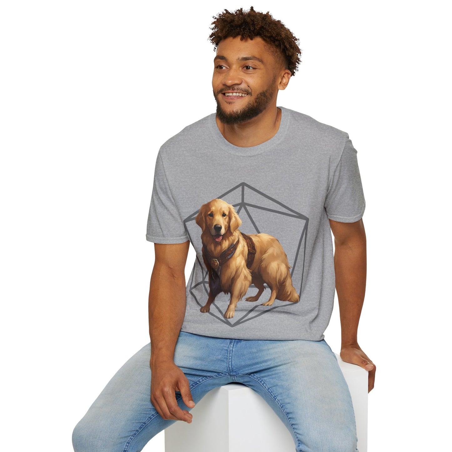 Golden Retriever Fantasy D20 Short Sleeve Shirt