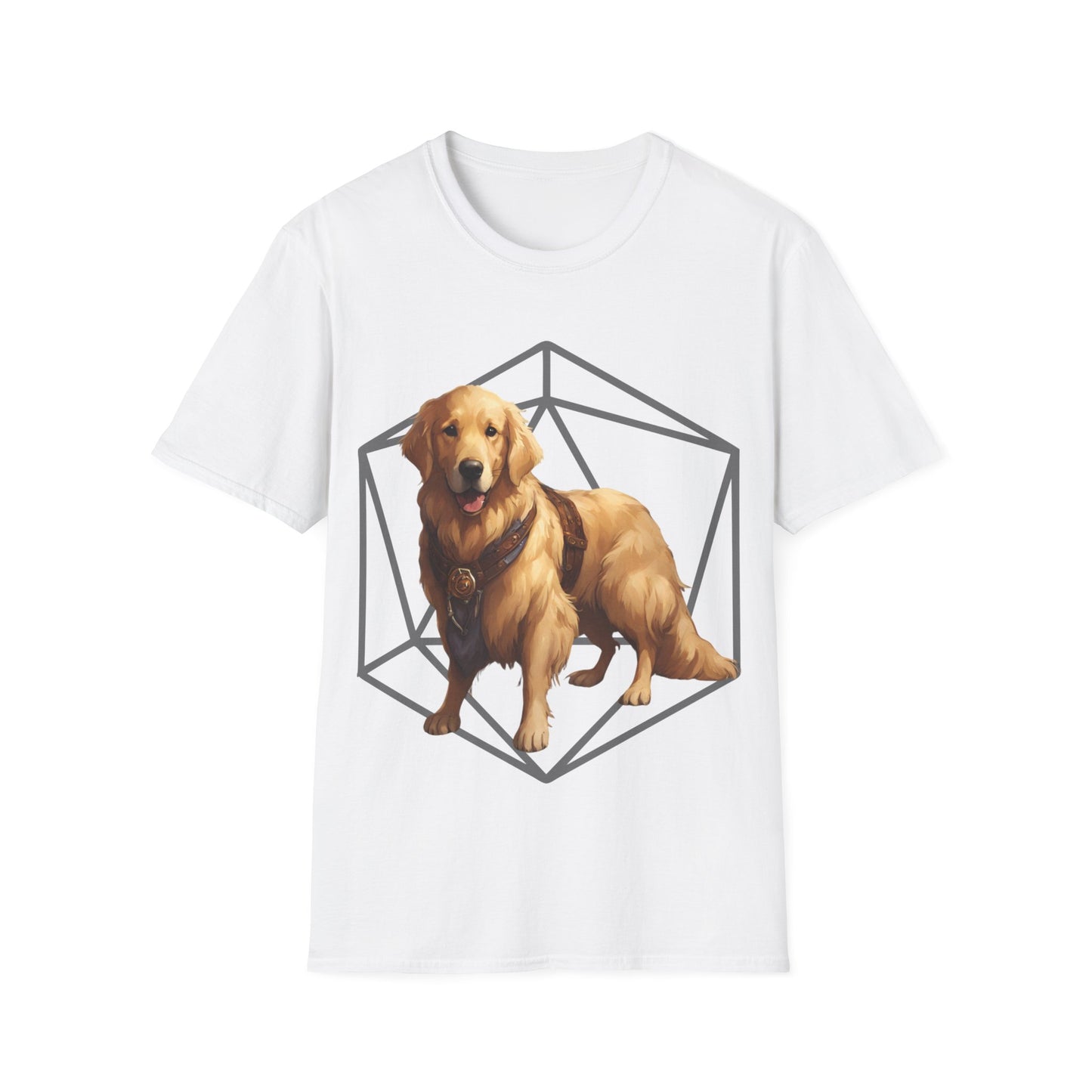 Golden Retriever Fantasy D20 Short Sleeve Shirt