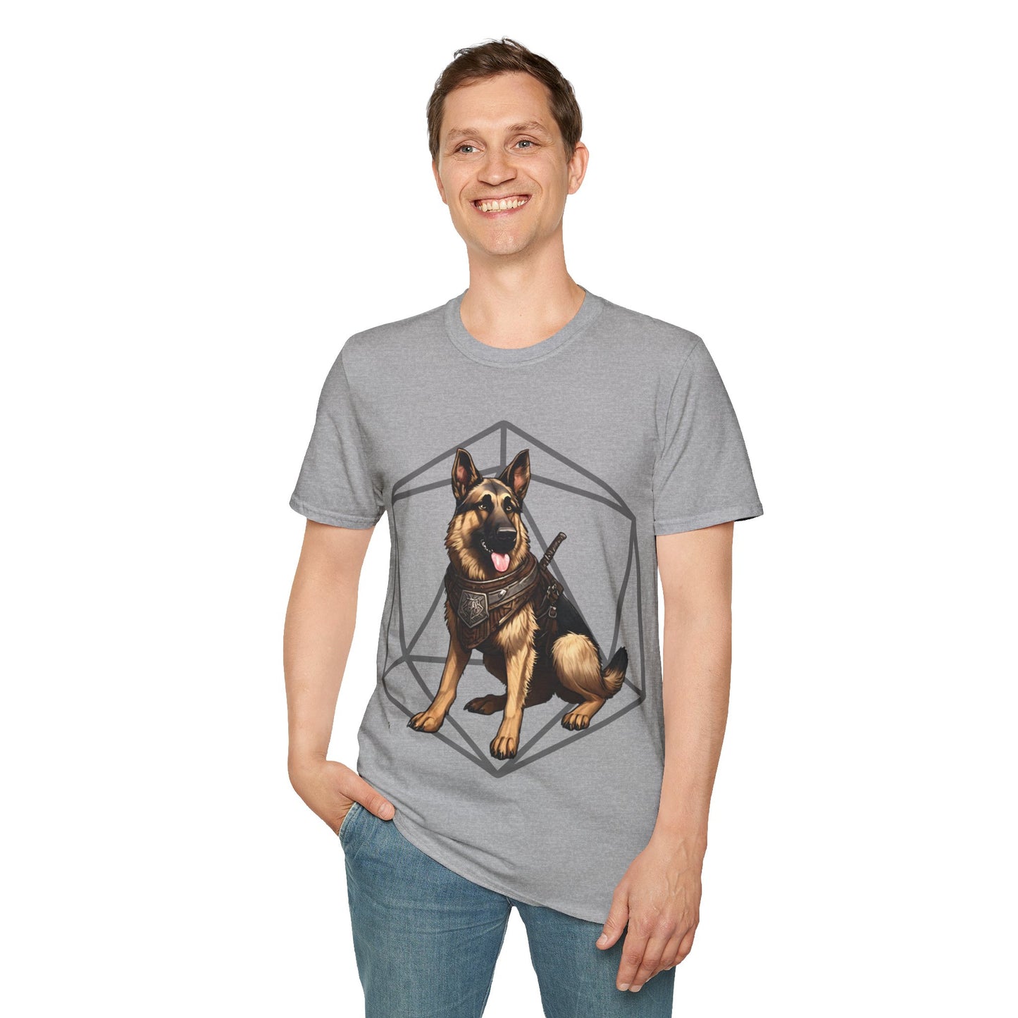 German Shepherd Fantasy D20 Short Sleeve Shirt