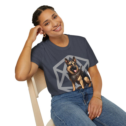 German Shepherd Fantasy D20 Short Sleeve Shirt