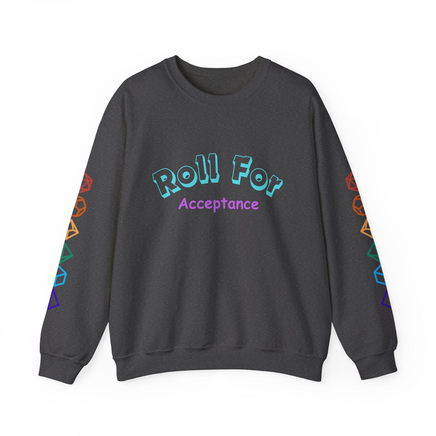 Roll For Acceptance Gay Pride Dragon Crewneck Sweatshirt