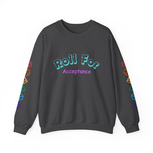 Roll For Acceptance Gay Pride Dragon Crewneck Sweatshirt