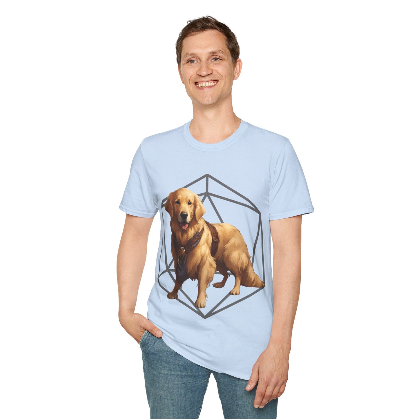 Golden Retriever Fantasy D20 Short Sleeve Shirt