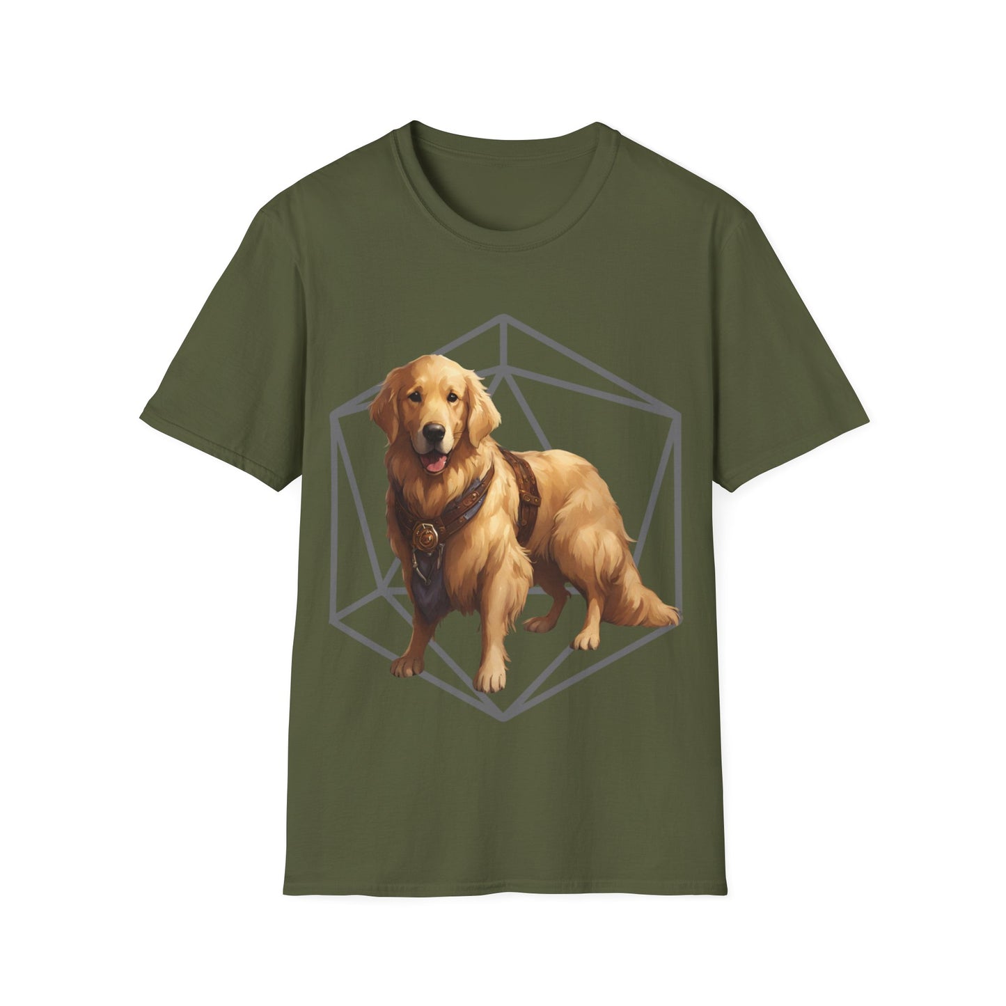 Golden Retriever Fantasy D20 Short Sleeve Shirt