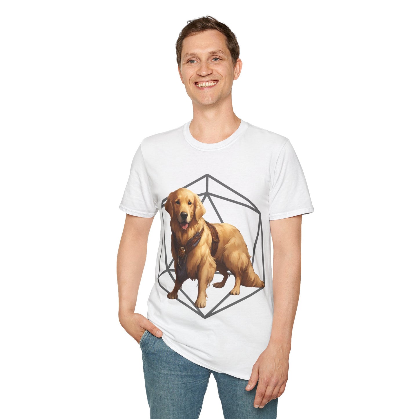 Golden Retriever Fantasy D20 Short Sleeve Shirt