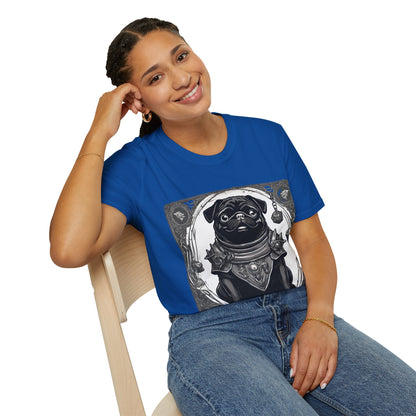 Black and White Pug RPG Short Sleeve Shirt