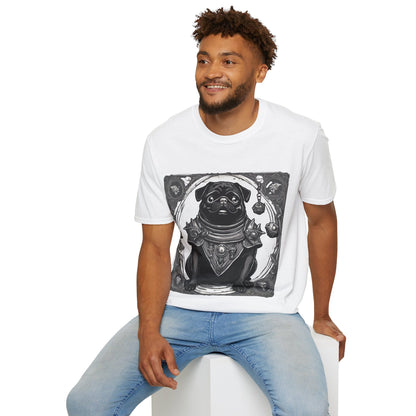 Black and White Pug RPG Short Sleeve Shirt