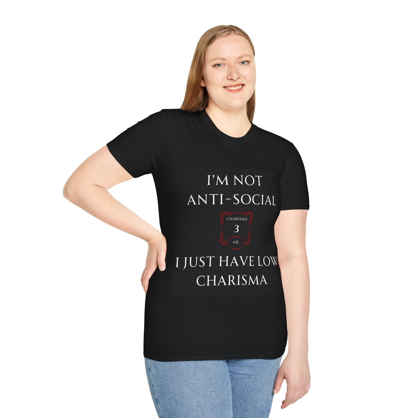 Black I'm Not Anti-Social, I Just Have Low Charisma Short Sleeve Shirt - Classic