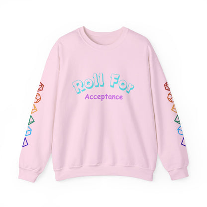 Roll For Acceptance Gay Pride Dragon Crewneck Sweatshirt