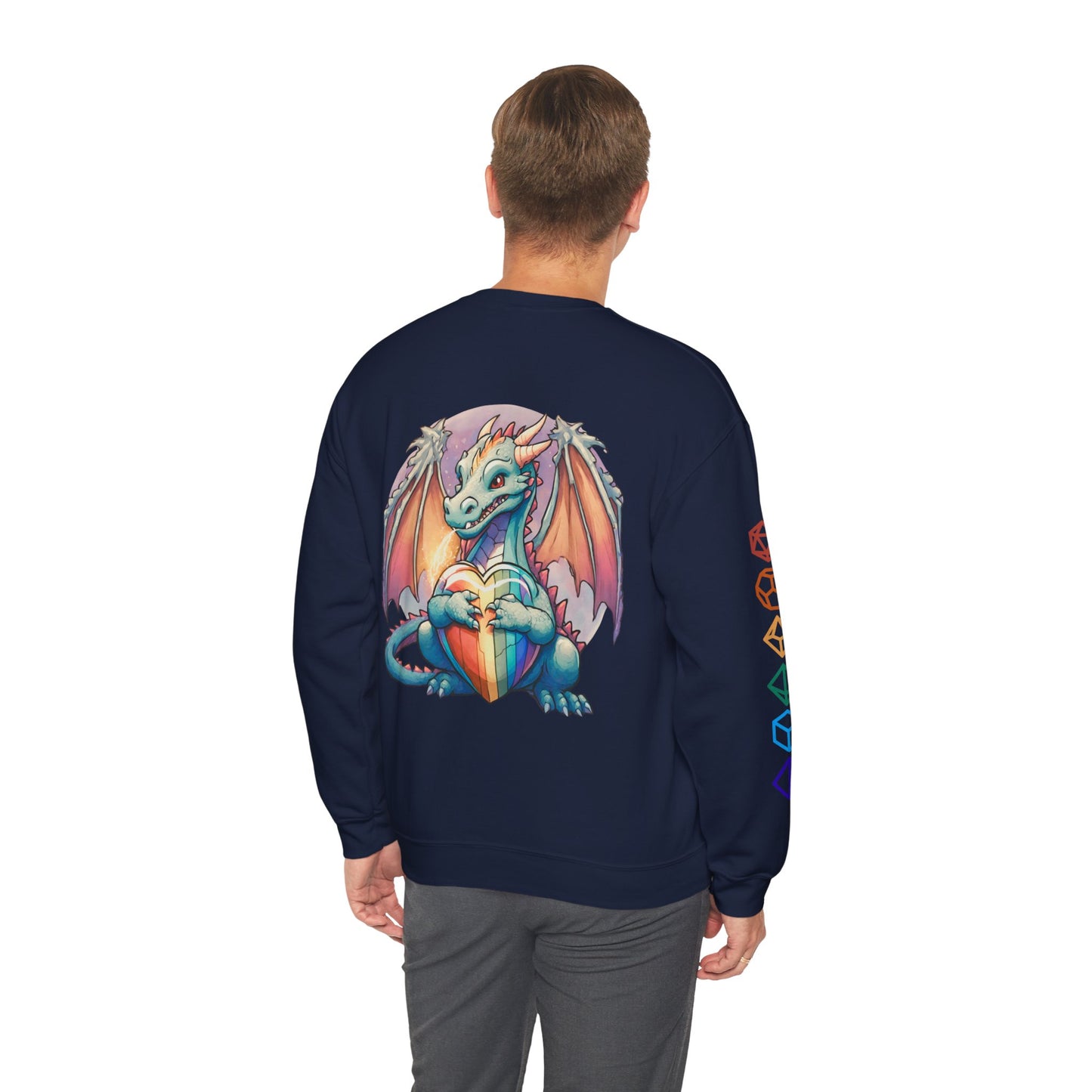 Roll For Acceptance Gay Pride Dragon Crewneck Sweatshirt