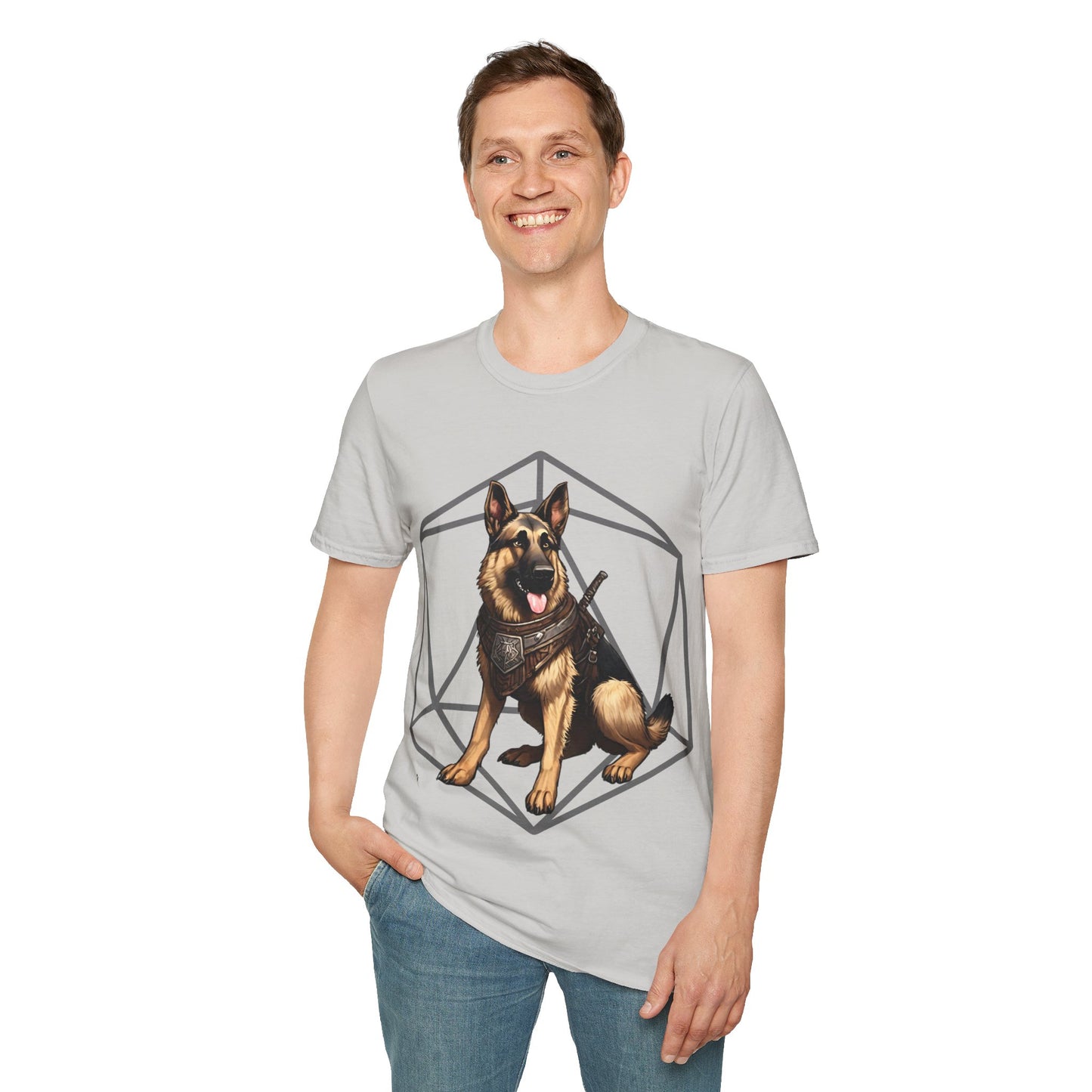 German Shepherd Fantasy D20 Short Sleeve Shirt