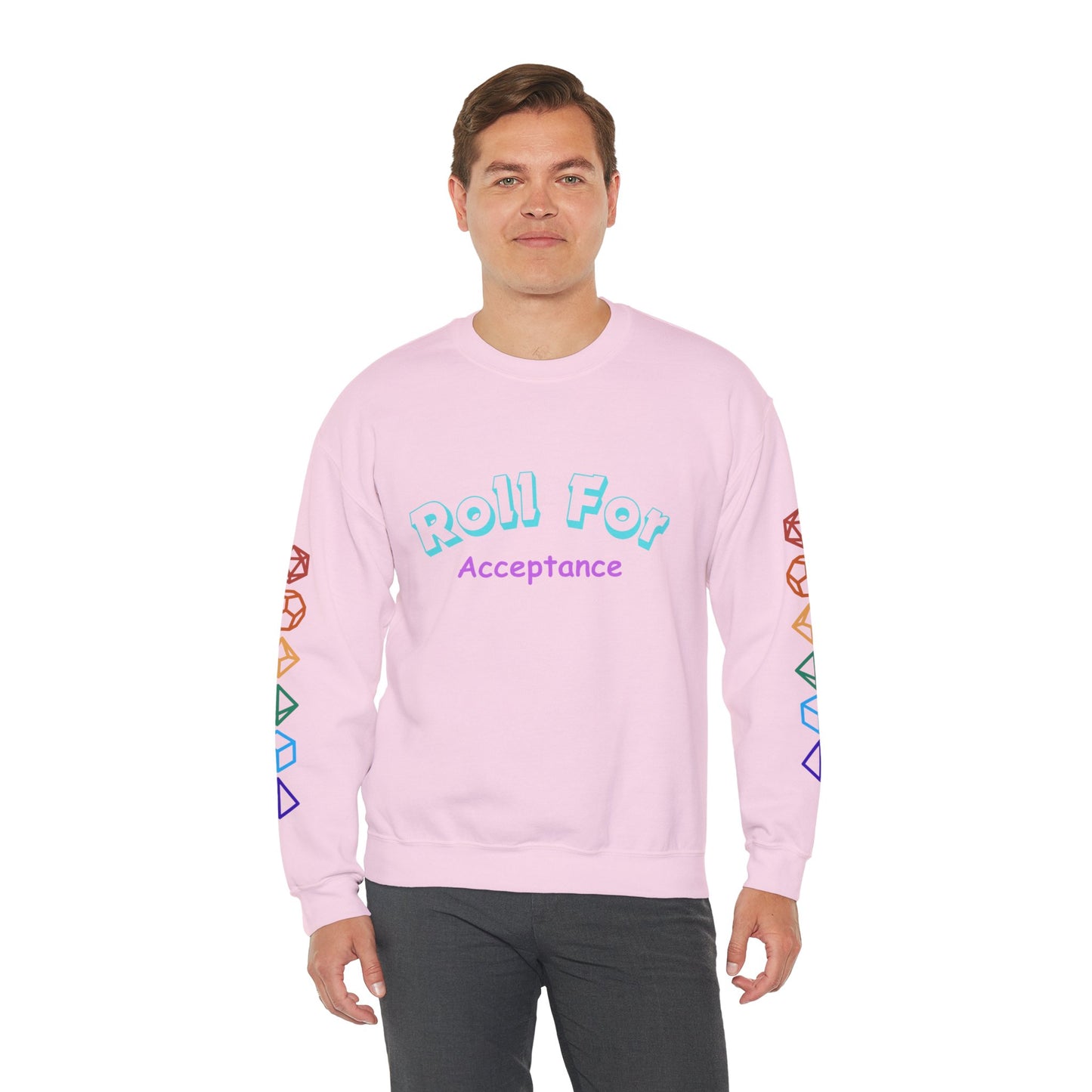 Roll For Acceptance Gay Pride Dragon Crewneck Sweatshirt