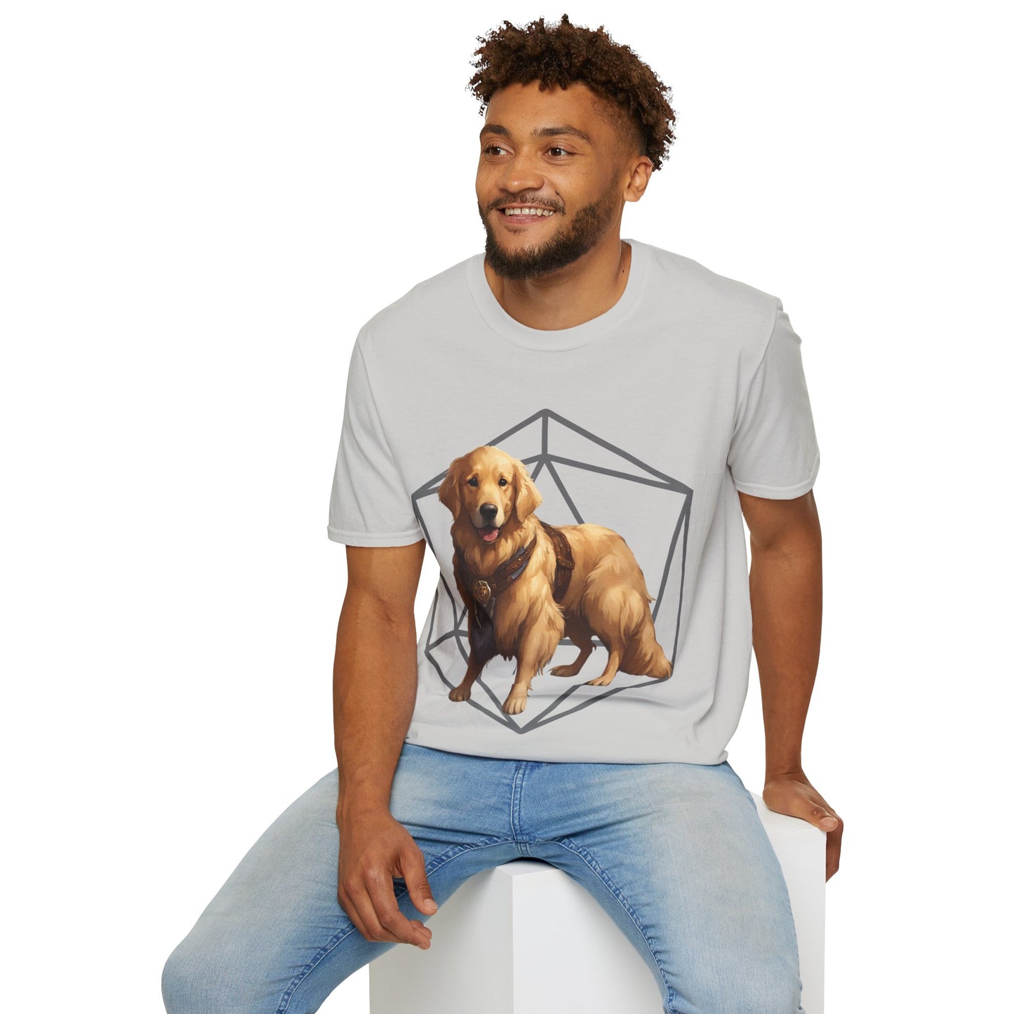 Golden Retriever Fantasy D20 Short Sleeve Shirt