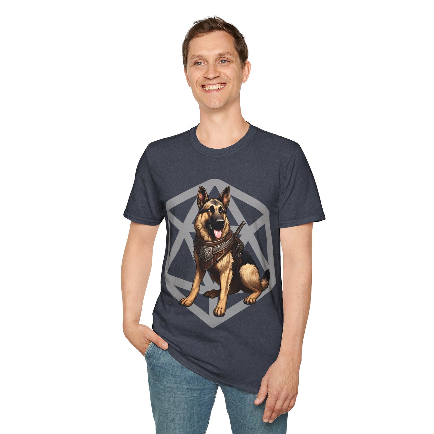 German Shepherd Fantasy D20 Short Sleeve Shirt