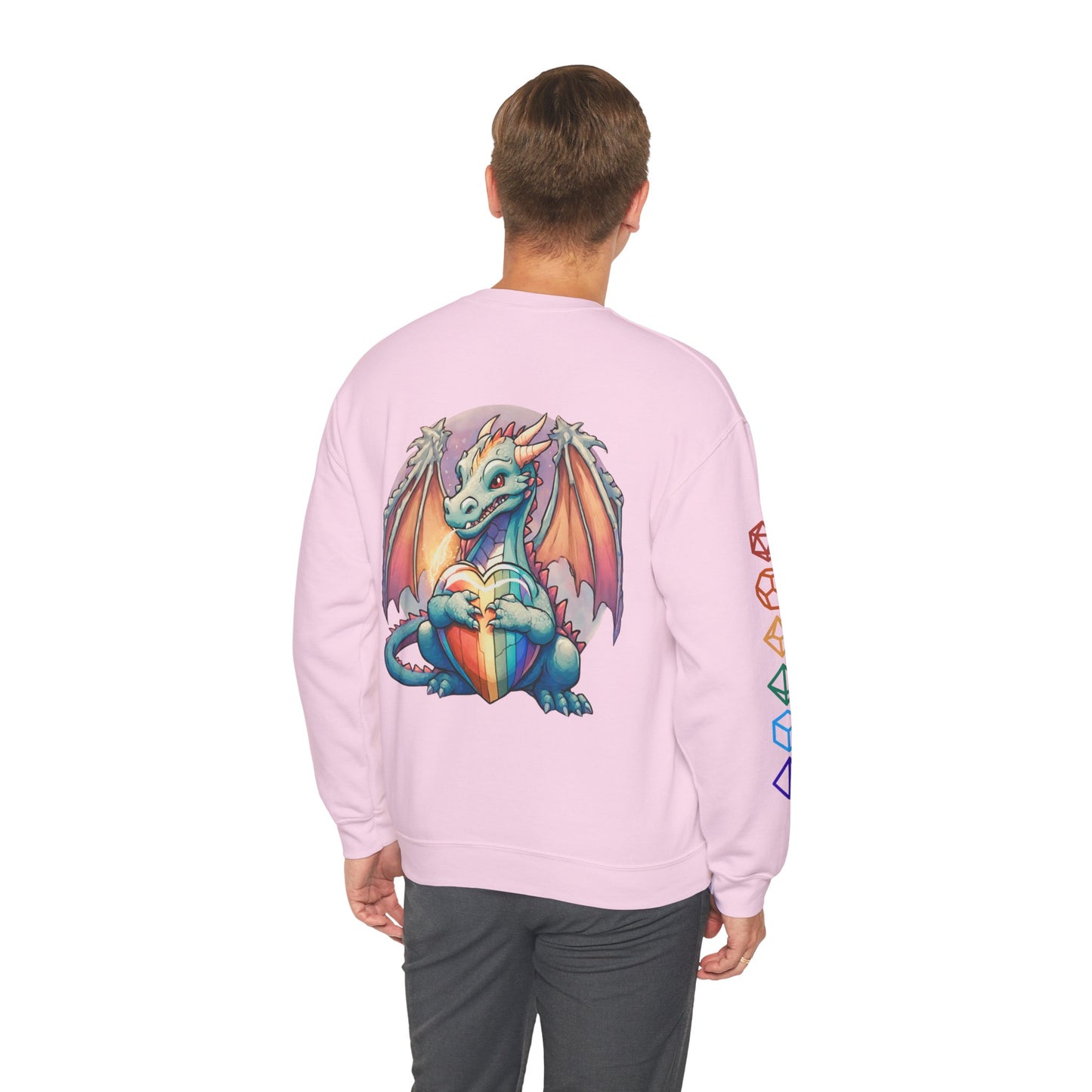 Roll For Acceptance Gay Pride Dragon Crewneck Sweatshirt