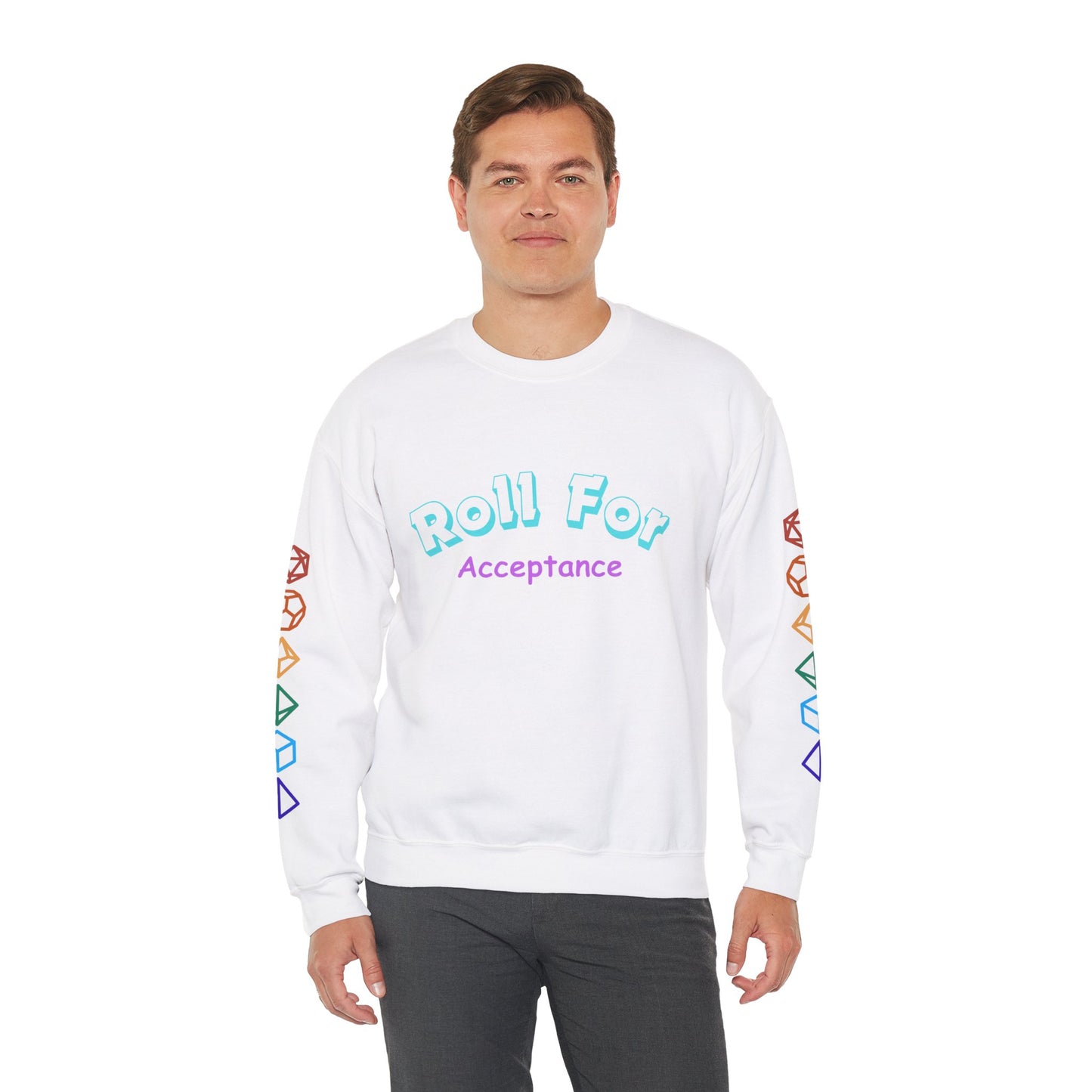 Roll For Acceptance Gay Pride Dragon Crewneck Sweatshirt