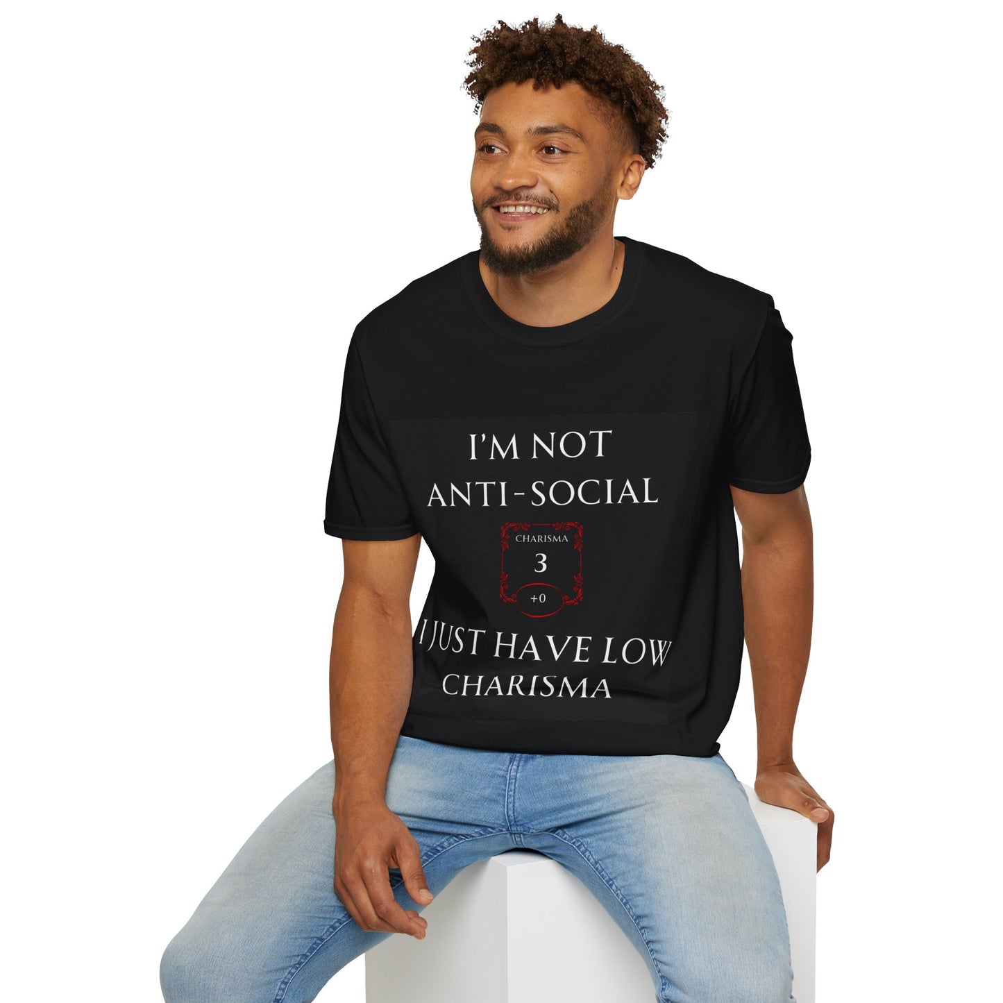 Black I'm Not Anti-Social, I Just Have Low Charisma Short Sleeve Shirt - Classic