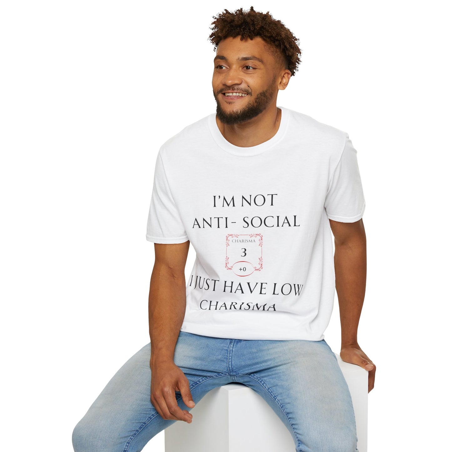 White I'm Not Anti-Social, I Just Have Low Charisma Short Sleeve Shirt - Classic