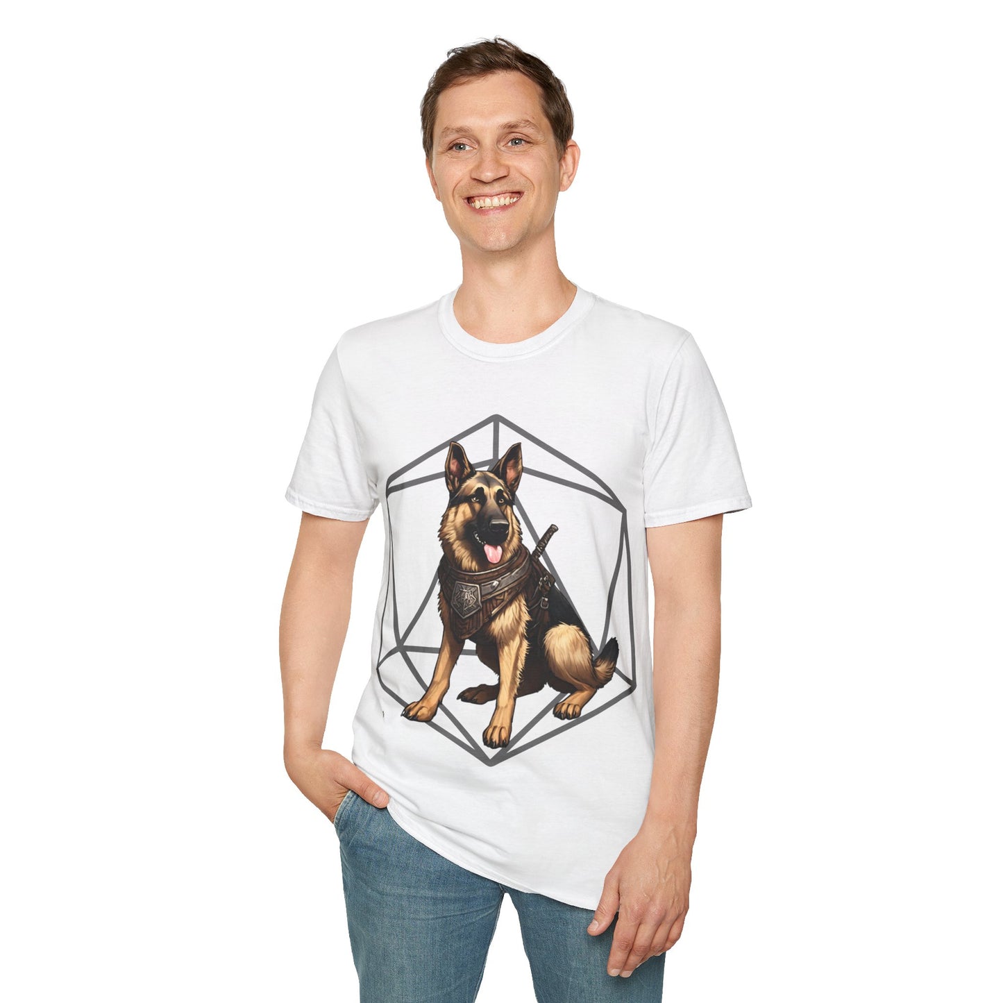 German Shepherd Fantasy D20 Short Sleeve Shirt