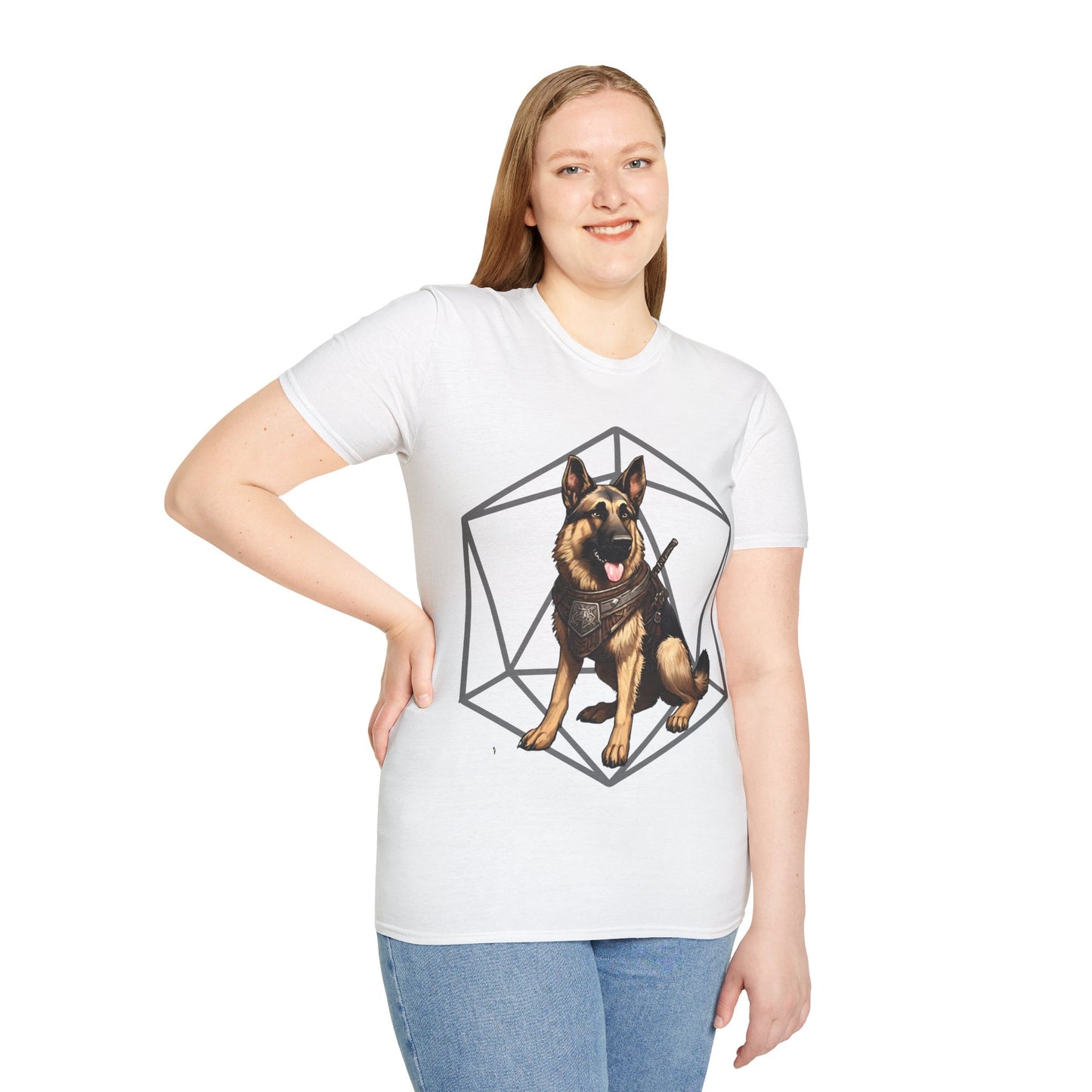 German Shepherd Fantasy D20 Short Sleeve Shirt