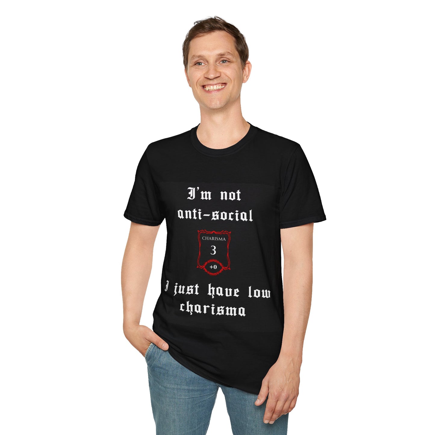 Black I'm Not Anti-Social, I Just Have Low Charisma Short Sleeve Shirt - Gothic