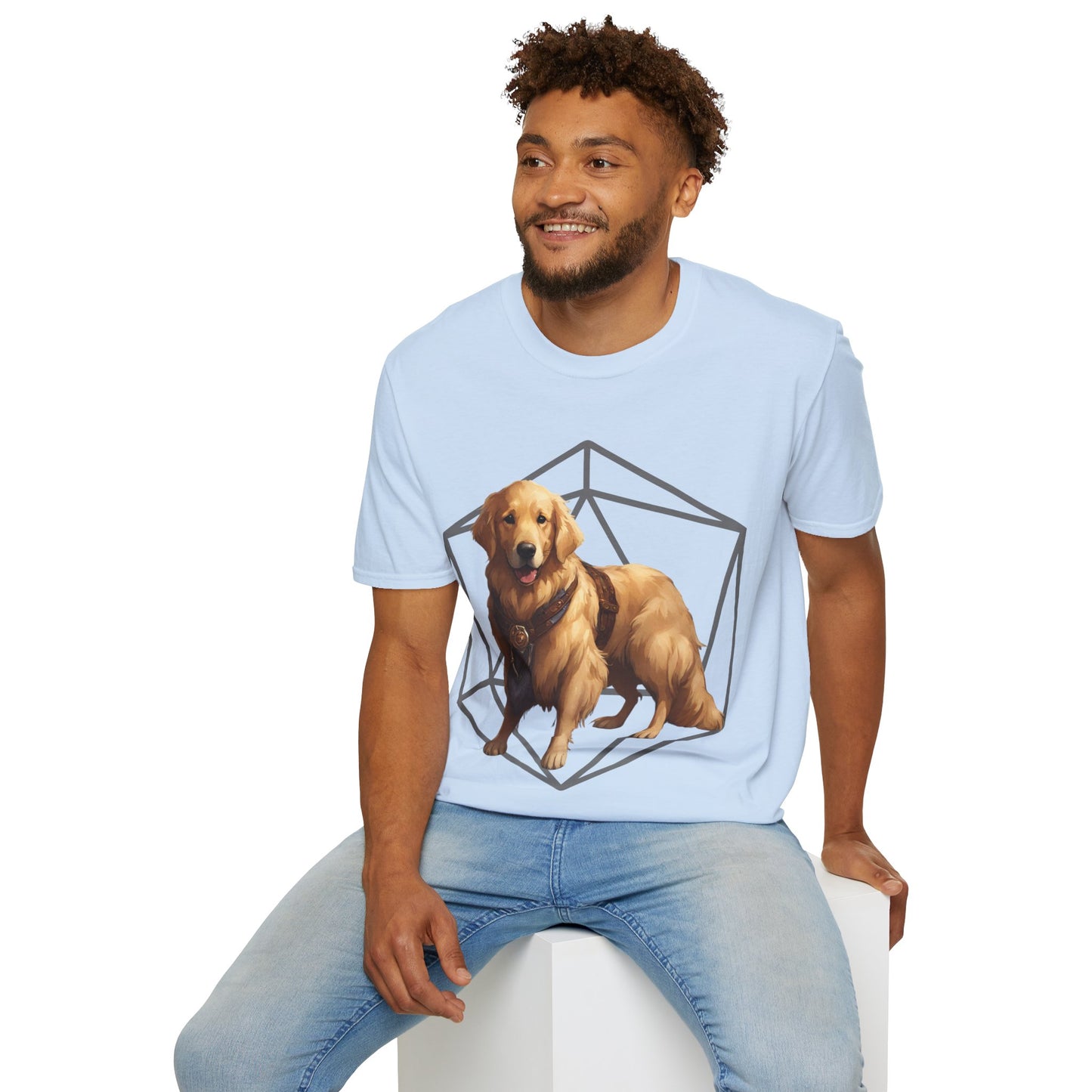 Golden Retriever Fantasy D20 Short Sleeve Shirt