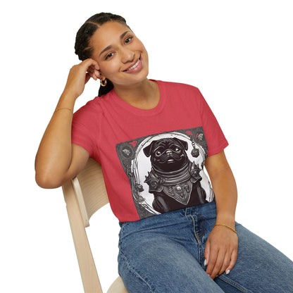 Black and White Pug RPG Short Sleeve Shirt