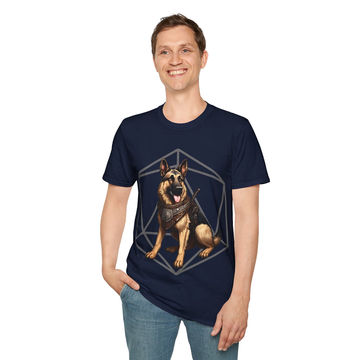 German Shepherd Fantasy D20 Short Sleeve Shirt