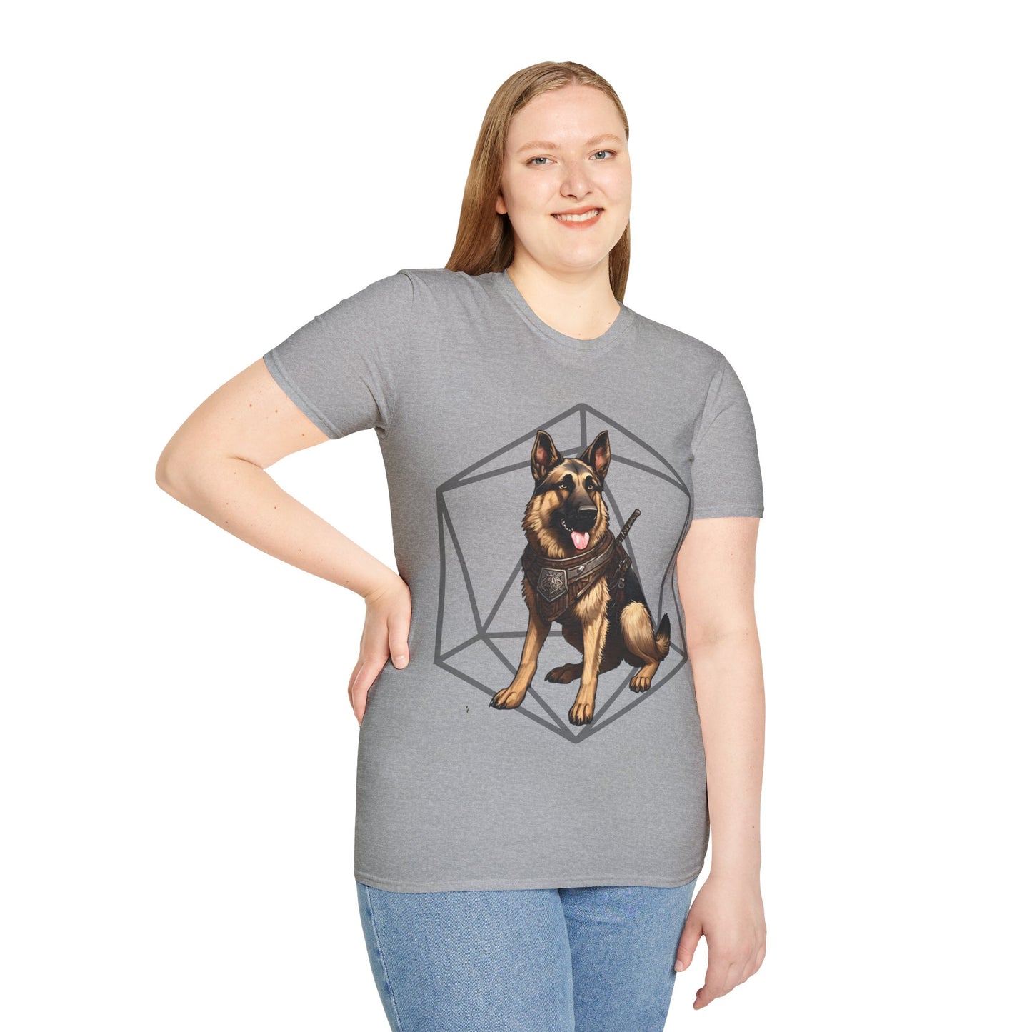 German Shepherd Fantasy D20 Short Sleeve Shirt