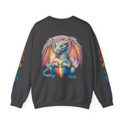 Roll For Acceptance Gay Pride Dragon Crewneck Sweatshirt