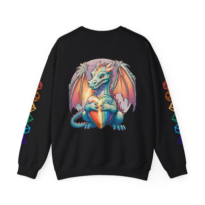 Roll For Acceptance Gay Pride Dragon Crewneck Sweatshirt