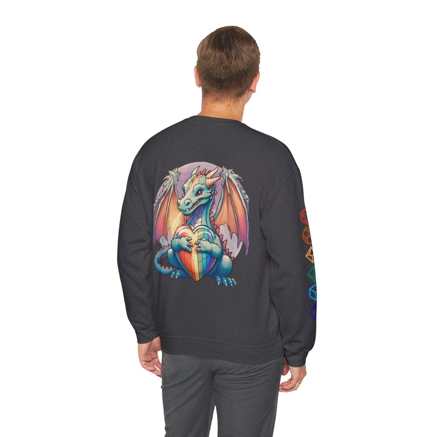 Roll For Acceptance Gay Pride Dragon Crewneck Sweatshirt