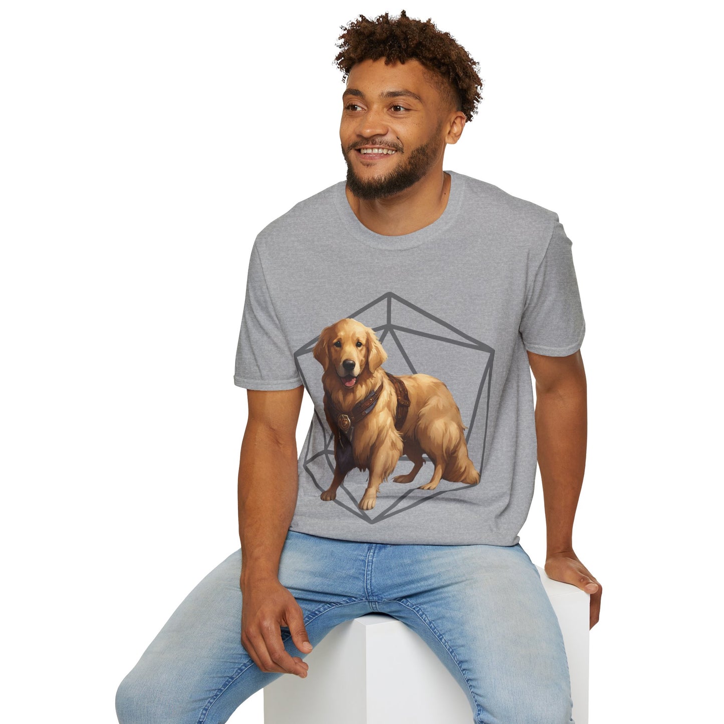 Golden Retriever Fantasy D20 Short Sleeve Shirt