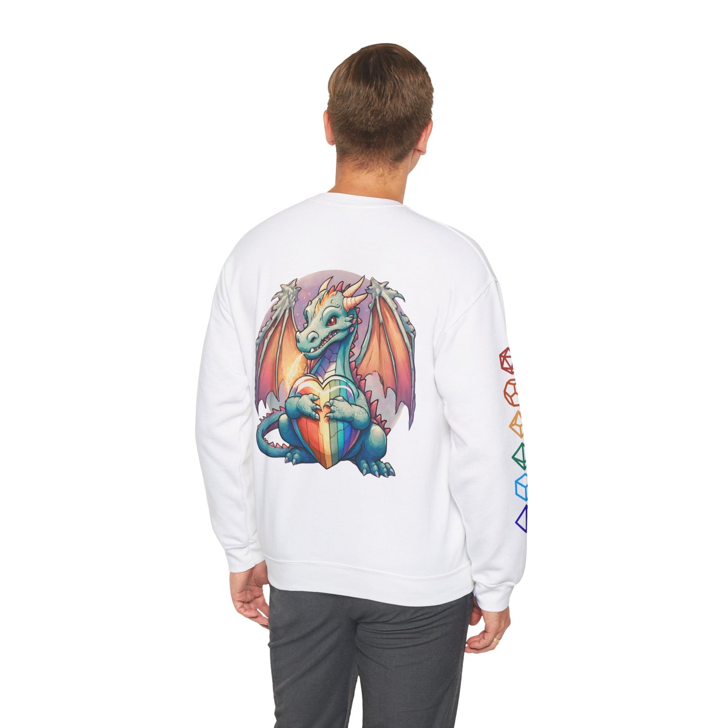 Roll For Acceptance Gay Pride Dragon Crewneck Sweatshirt