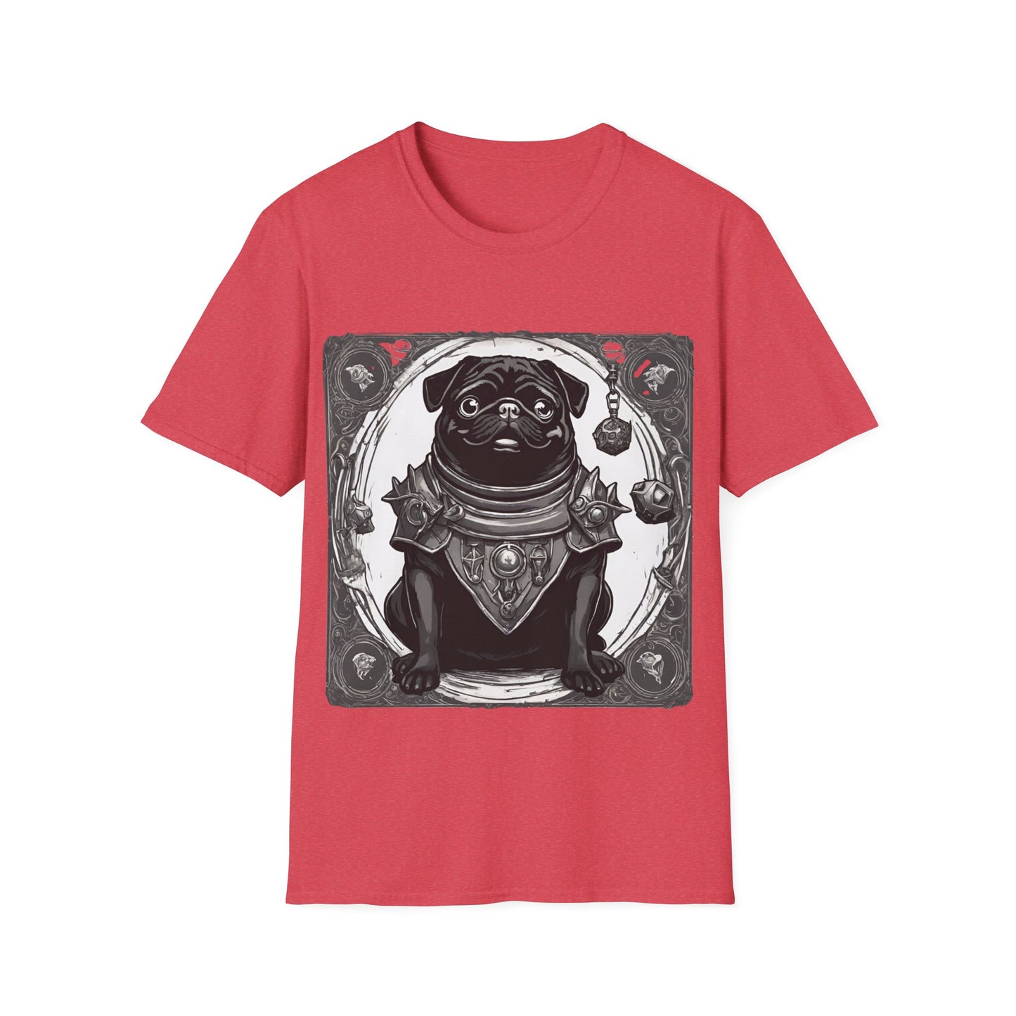 Black and White Pug RPG Short Sleeve Shirt