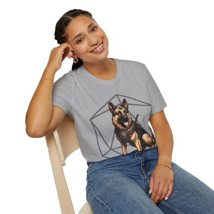 German Shepherd Fantasy D20 Short Sleeve Shirt