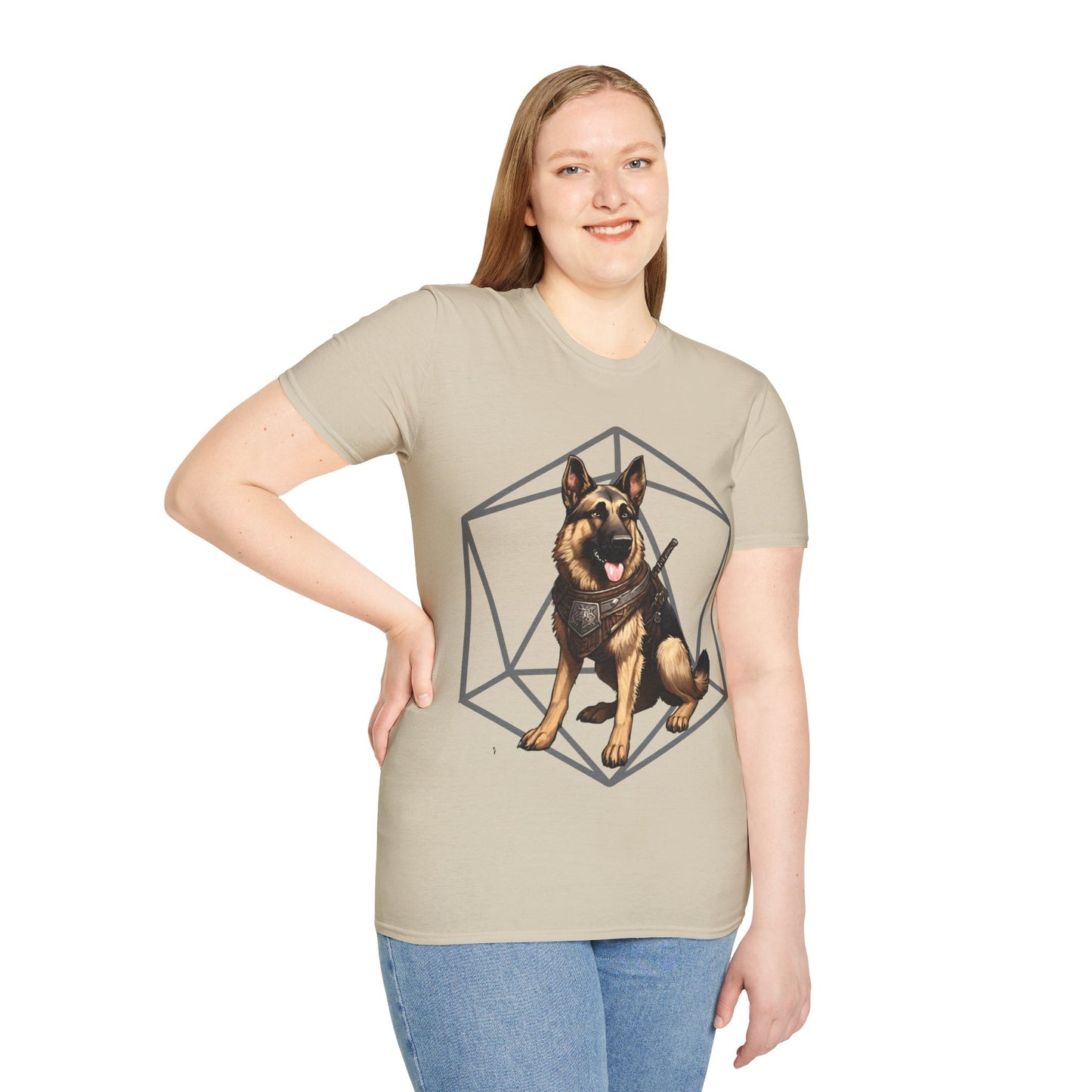 German Shepherd Fantasy D20 Short Sleeve Shirt