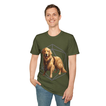 Golden Retriever Fantasy D20 Short Sleeve Shirt