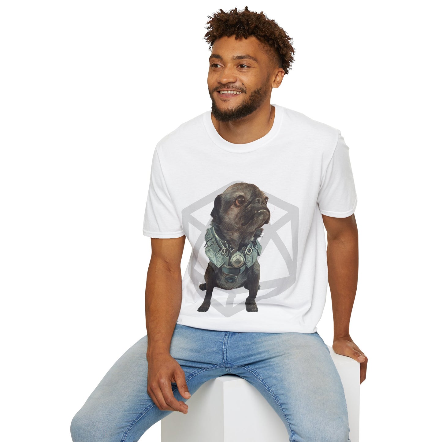 Salt and Pepper Pug Meeko Fantasy Short Sleeve Shirt