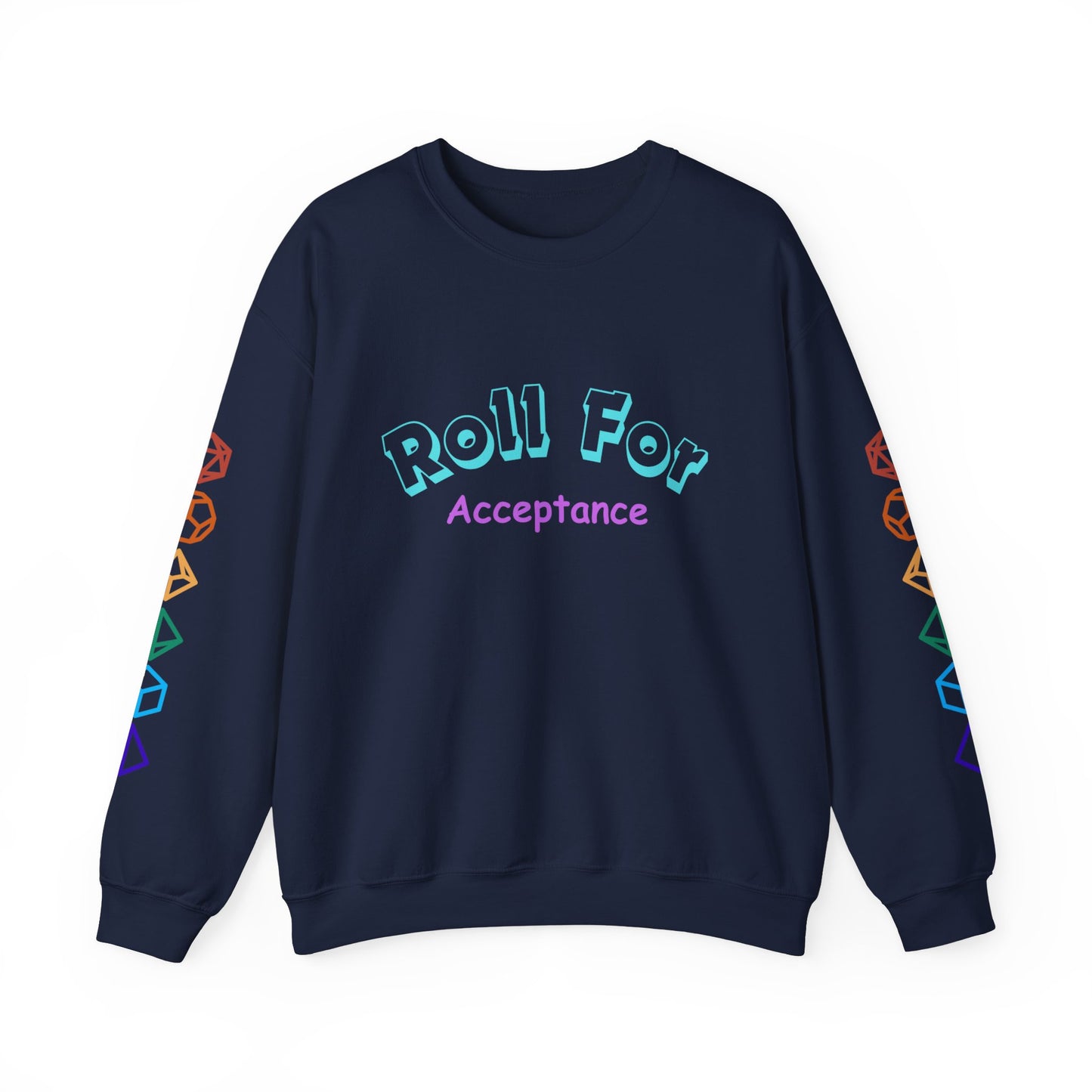 Roll For Acceptance Gay Pride Dragon Crewneck Sweatshirt