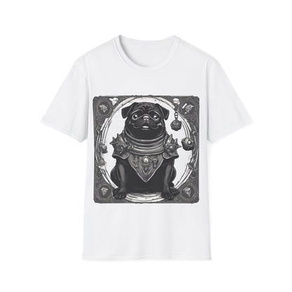 Black and White Pug RPG Short Sleeve Shirt