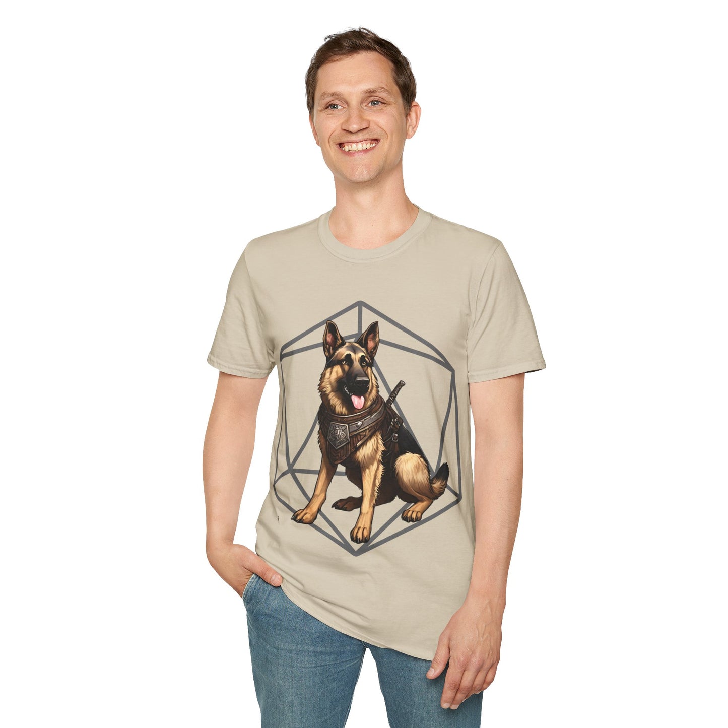 German Shepherd Fantasy D20 Short Sleeve Shirt