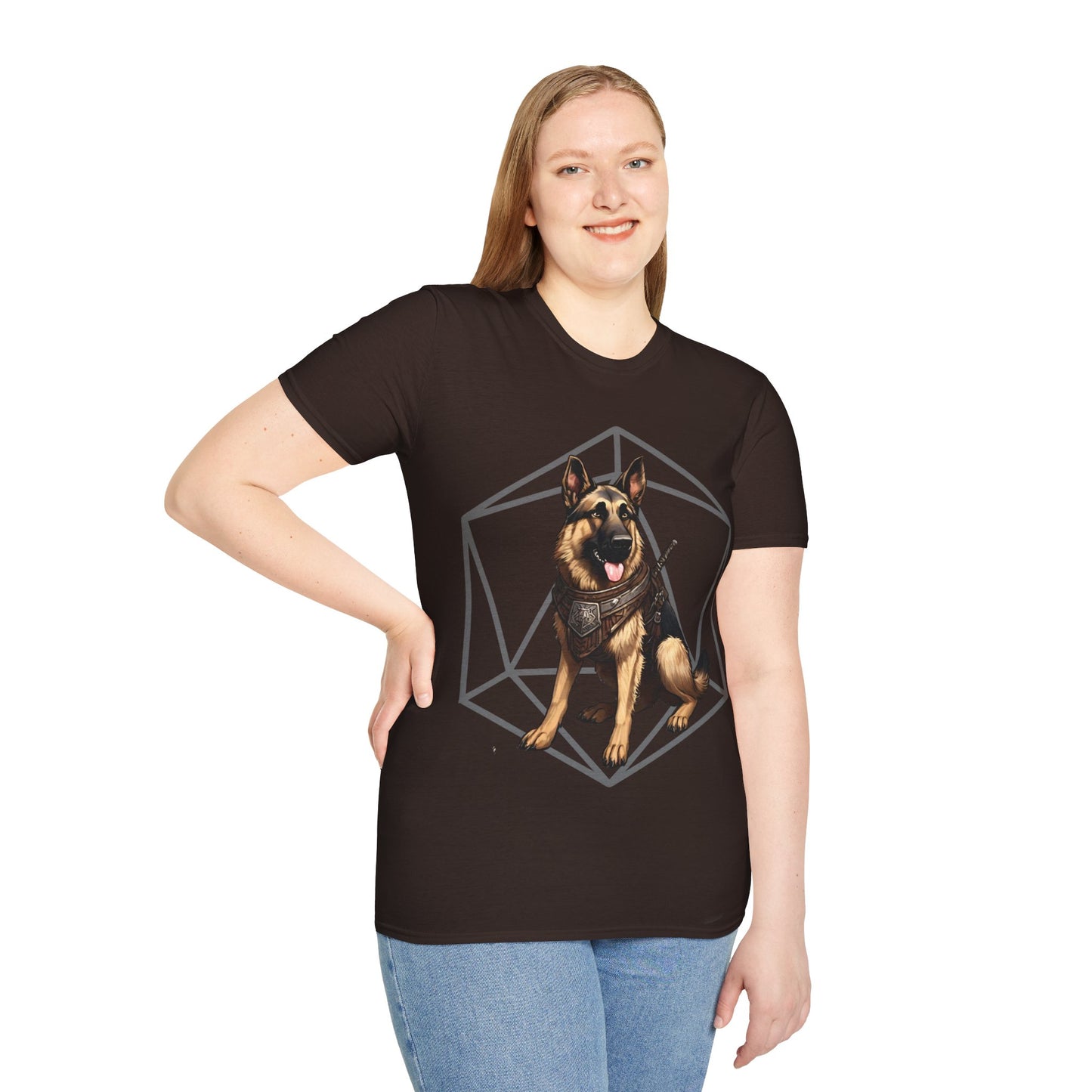 German Shepherd Fantasy D20 Short Sleeve Shirt