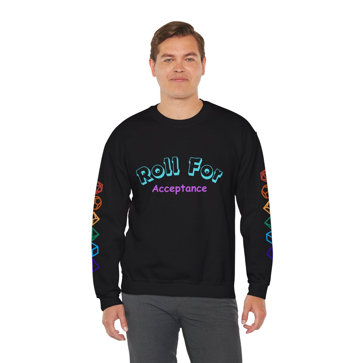 Roll For Acceptance Gay Pride Dragon Crewneck Sweatshirt