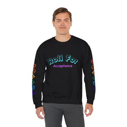 Roll For Acceptance Gay Pride Dragon Crewneck Sweatshirt