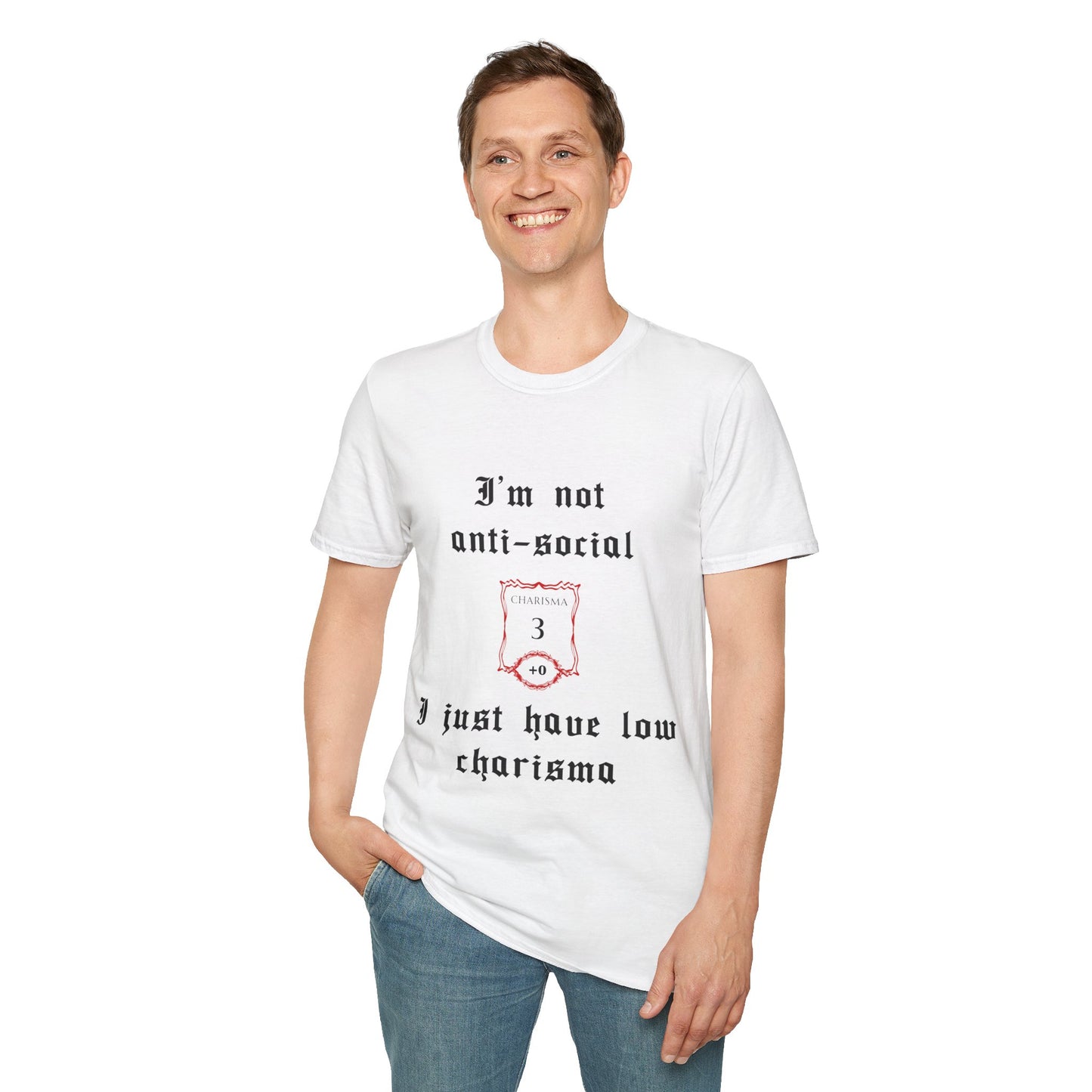 White I'm Not Anti-Social, I Just Have Low Charisma Short Sleeve Shirt - Gothic