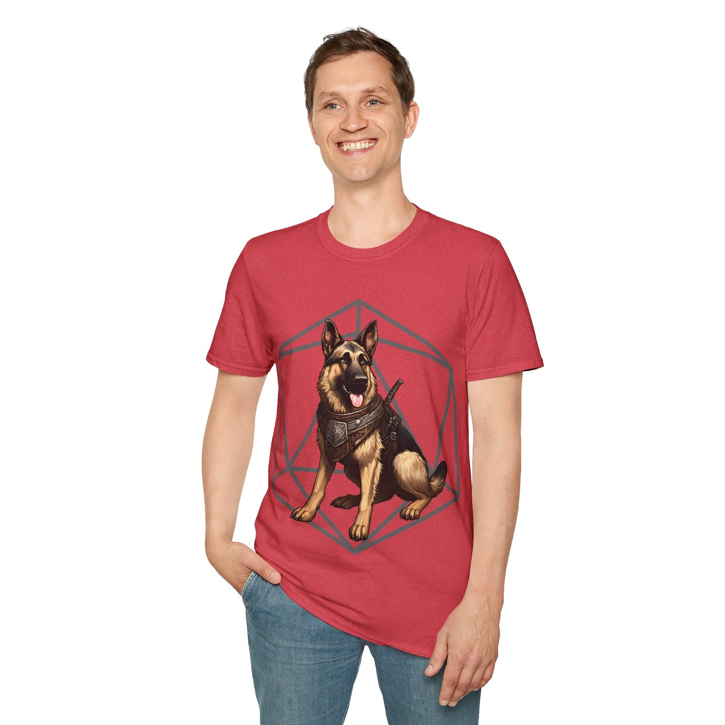 German Shepherd Fantasy D20 Short Sleeve Shirt