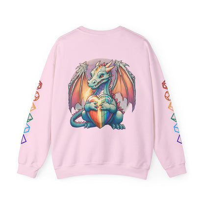 Roll For Acceptance Gay Pride Dragon Crewneck Sweatshirt