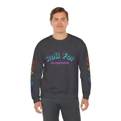 Roll For Acceptance Gay Pride Dragon Crewneck Sweatshirt